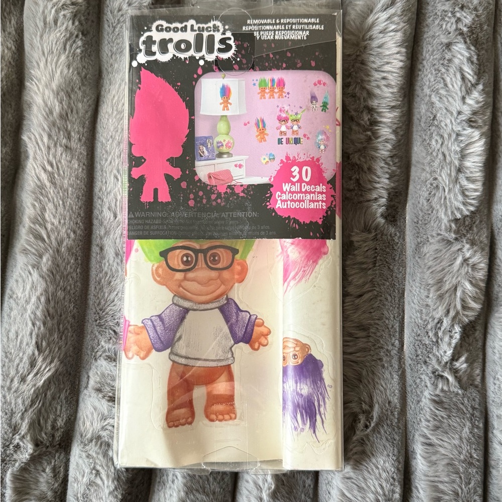 Wall Decals - Good Luck trolls-Purple and White